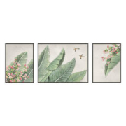 奇瓦丽 家大业大客厅装饰画沙发背景墙现代简约三联画清新绿植高级感壁画