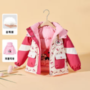 限尺码：Disney 迪士尼 女童羽绒服双面穿2023冬季新款儿童卡通印花加厚保暖羽绒外套