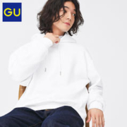 GU 极优 男女双面织宽松连帽卫衣秋冬休闲纯色运动情侣B343380