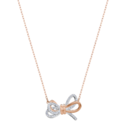施华洛世奇（SWAROVSKI）品牌官方直售 施华洛世奇LIFELONG BOW 双色蝴蝶结造型 项链女 镀玫瑰金色 5440636