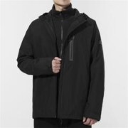 限尺码：adidas 阿迪达斯 连帽梭织夹克男装上衣两件套加绒保暖时尚运动训练休闲户外外套
