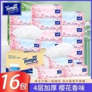 Tempo 得宝 抽纸4层加厚90抽16包面巾纸樱花味(195*160mm)