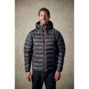 Rab 【断货王】男款800篷欧洲鹅绒羽绒服连帽保暖透气523g QDN-85 黑灰色 L
