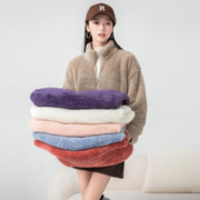 雪中飞 2023秋季新款女士防风保暖休闲户外舒适立领珊瑚绒外套夹克