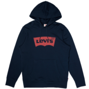 Levi's 李维斯男士连帽卫衣oversize落肩情侣装经典LOGO易穿搭 藏蓝色0007 XL