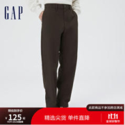 Gap 盖璞 男装秋季款宽松直筒窄口裤卡其裤464113 休闲运动萝卜长裤潮 深棕色 33