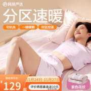 YANXUAN 网易严选 电热毯抗菌双人电褥子双温双控除螨除湿自动断电家用电暖毯子 紫色花纹 180*80cm