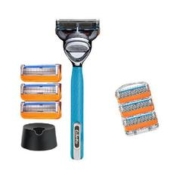 20点开始、PLUS会员：Gillette 吉列 锋隐5手动剃须刀 青春版 1刀架+4刀头+沥水底座