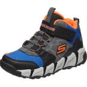 Skechers斯凯奇童鞋防滑保暖男童靴子冬季加绒高帮靴 660074L 黑色/炭灰色/BKCC 28.5码