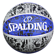 京东百亿补贴：SPALDING 斯伯丁 橡胶球涂鸦系列Blue橡胶室外颗粒耐磨7号篮球