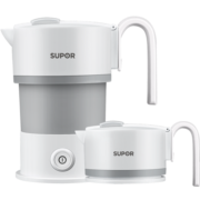 苏泊尔（SUPOR）电热水壶 便携式烧水壶 SW-06J007 食品级硅胶折叠电水壶 双电压 出差旅行开水壶 0.6L