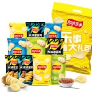 概率券：乐事（Lay's）薯片混合10包（黄瓜味+原味+红烩味+鱿鱼味+鸡翅味）零食礼包400g