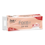 洁柔卷纸4层加厚75gFace无芯卷纸10卷装无香印花厕纸卷筒纸手纸家庭装