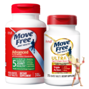 Move Free益节维骨力氨糖钙片含MSM 美国进口骨维力 成人中老年人氨基葡萄糖关节灵 【黄金搭档】舒缓绿+骨胶原白瓶