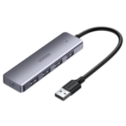 绿联 USB3.0分线器扩展坞 高速4口HUB集线器拓展坞一拖四多接口延长线转换器适用台式笔记本电脑 Type-C供电 0.15米
