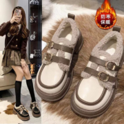 TONY JEANS    秋冬百搭加绒玛丽珍小皮鞋女