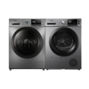 Midea 美的 快净系列 MG100VT55DY+MH100VH05WY 热泵式洗烘套装 巴赫银