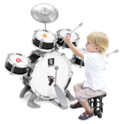 俏娃宝贝（QIAO WA BAO BEI）架子鼓儿童初学者益智玩具乐器爵士鼓1-2-3-4岁宝宝鼓礼物男周岁