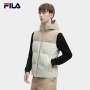 FILA 斐乐 官方男士羽绒马甲2023冬新款休闲简约基础立领保暖上衣