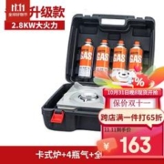 Iwatani 岩谷 卡式炉户外便携式卡磁炉瓦斯炉野炊卡斯炉燃气灶家用ZB-19M（新款）+4瓶气+全收纳箱