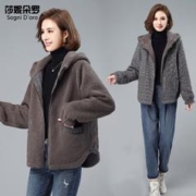 Sogni D’oro 莎妮朵罗 大码女装外套女胖mm冬装新款胖人显瘦款宽松连帽保暖棉大衣16586 褐色