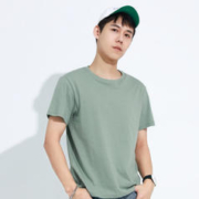 JEANSWEST 真维斯 LE真维斯男款纯棉宽松休闲体恤2023春季新款男装圆领打底短袖T恤