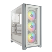 美商海盗船 (USCORSAIR) iCUE 4000X RGB 钢化玻璃炫彩中塔机箱 白色 (支持360水冷/36cm显卡/RGB风扇)