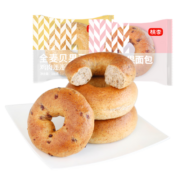 桃李贝果全麦面包欧包640g低脂肪粗粮饱腹休闲零食代餐 清甜蔓越莓味80g*8袋