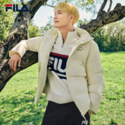 FILA 斐乐 官方情侣款编织衫2023冬新款立领毛衣男女