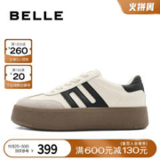 BeLLE 百丽 复古德训鞋女2023秋季新款女鞋加绒运动休闲鞋板鞋B1573CM3