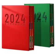 京东百亿补贴：慢作  2024年 A5方形纸质笔记本  竖纹 新年红
