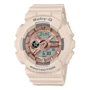 卡西欧（CASIO）手表女士BABY-G淡雅裸粉防水防震运动学生电子日韩表BA-110XCP-4A