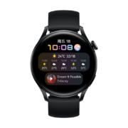 华为HUAWEI WATCH 3 活力款 黑色氟橡胶表带 46mm表盘eSIM独立通话 鸿蒙系统 体温检测