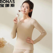 BONAS 宝娜斯 配饰TD新款德绒家居套装秋冬款女紧身圆领保暖套 SKM新德绒-肤色 L(体重95-110)
