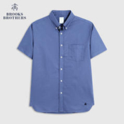 Brooks Brothers 男士23夏新款扣结领牛津纺短袖休闲衬衫