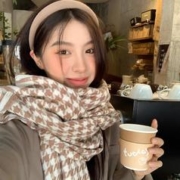 2023新款冬季高级感千鸟格围巾