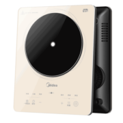 美的（Midea）电磁炉多档调节家用火锅炉 2200W大功率爆炒一体玻璃面板匀火加热 铂钻系列 23年新款超薄防水智能 裸机 MC-E22B22