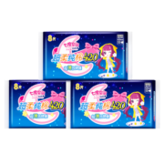 七度空间（SPACE 7）少女超薄 100%纯棉 舒适亲肤 超特长夜用卫生巾套装420mm*24片