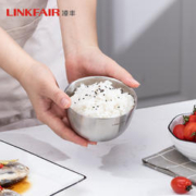 LINKFAIR 凌丰 304不锈钢碗双层隔热防烫饭碗儿童防摔食品接触用汤碗家用碗