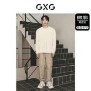 【龚俊心选】GXG男装 城市回溯提花肌理前胸精致绣花圆领卫衣