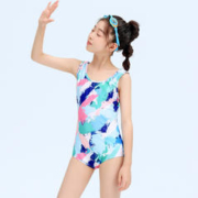 XTEP 特步 儿童泳衣女童连体泳装中小童温泉海边可爱游泳衣宝宝训练泳装