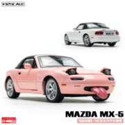 飞越无限1/32马自达MX-5合金汽车模型仿真儿童小车车模玩具回力车摆件收藏 马自达MX-5大眼萌全功能【白色】