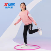 XTEP 特步 童装女童卫衣2023春秋款新款儿童秋装大童上衣加绒春秋运动服