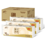 清风无芯卷纸 原木纯品70克30卷  4层卫生纸卷纸 纸巾(10卷*3提）