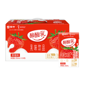 蒙牛酸酸乳草莓味乳味飲品250ml24新老包裝隨機發