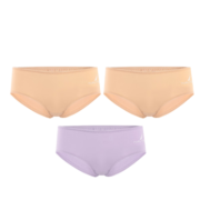 诺帝卡Nautica Intimates【3条装】女士内裤中腰透气舒适内衣 肤色+紫色+紫色 M