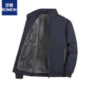 ROMON 罗蒙 8XL加绒夹克外套银狐绒加厚男士外套 藏青色 M