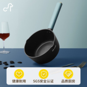 卡特马克奶锅18cm婴儿宝宝辅食锅不粘锅泡面锅煮奶汤锅燃气电磁炉通用 黑色