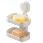 太力肥皂盒壁挂式香皂盒免打孔浴室卫生间吸盘置物架可沥水双层1个