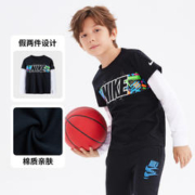 NIKE 耐克 假两件长T 耐克男童长袖T恤儿童T恤耐克童装